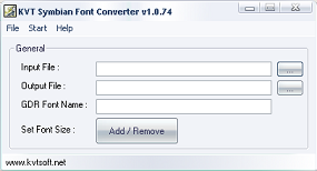KVT Symbian Font Converter v 1.0.74